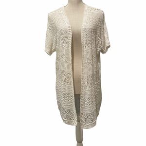 ☘️Cloudchaser white lacy short sleeve tunic top